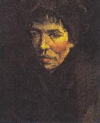Head of a Peasant Woman with a dark hood, Vincent Van Gogh